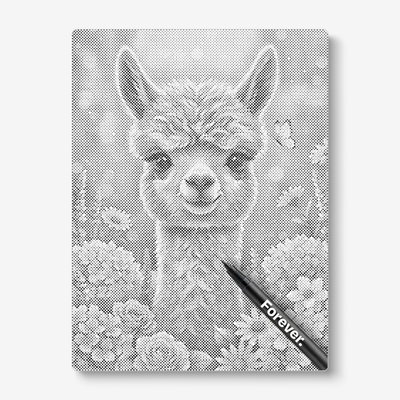 Alpaca with flowers