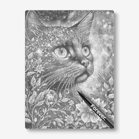 Black Cat With Flowers