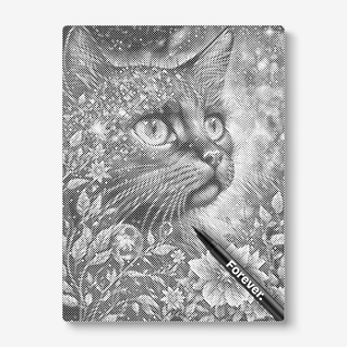 Black Cat With Flowers