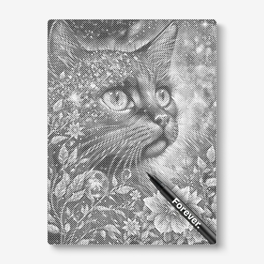 Black Cat With Flowers