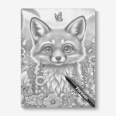 Fox with flowers