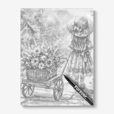 Girl With Flower Trolley