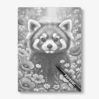 Racoon with flowers