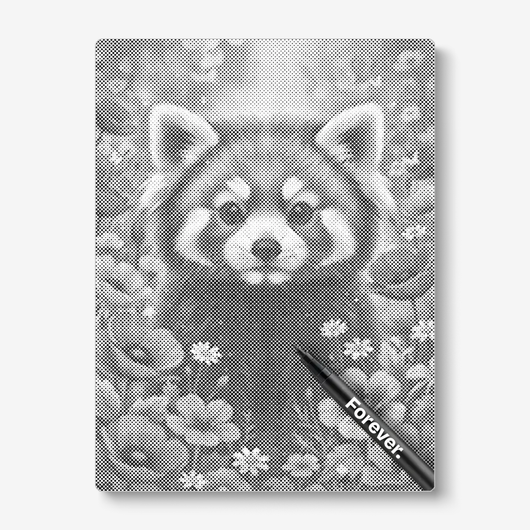 Racoon with flowers